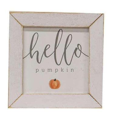 Hello Pumpkin Print White Wash Frame - The Fox Decor